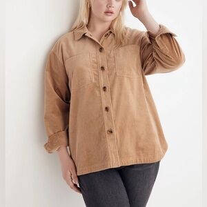 MADEWELL corduroy Kentwood oversized shirt jacket tan size XXS